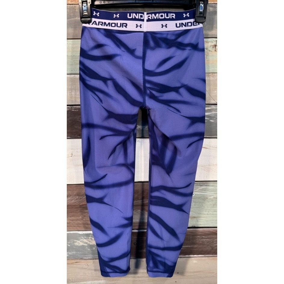 Under Armour Girl's UNDER ARMOUR Logo Blue Capri Leggings Medium Gently U Size 22" - 3 Thumbnail