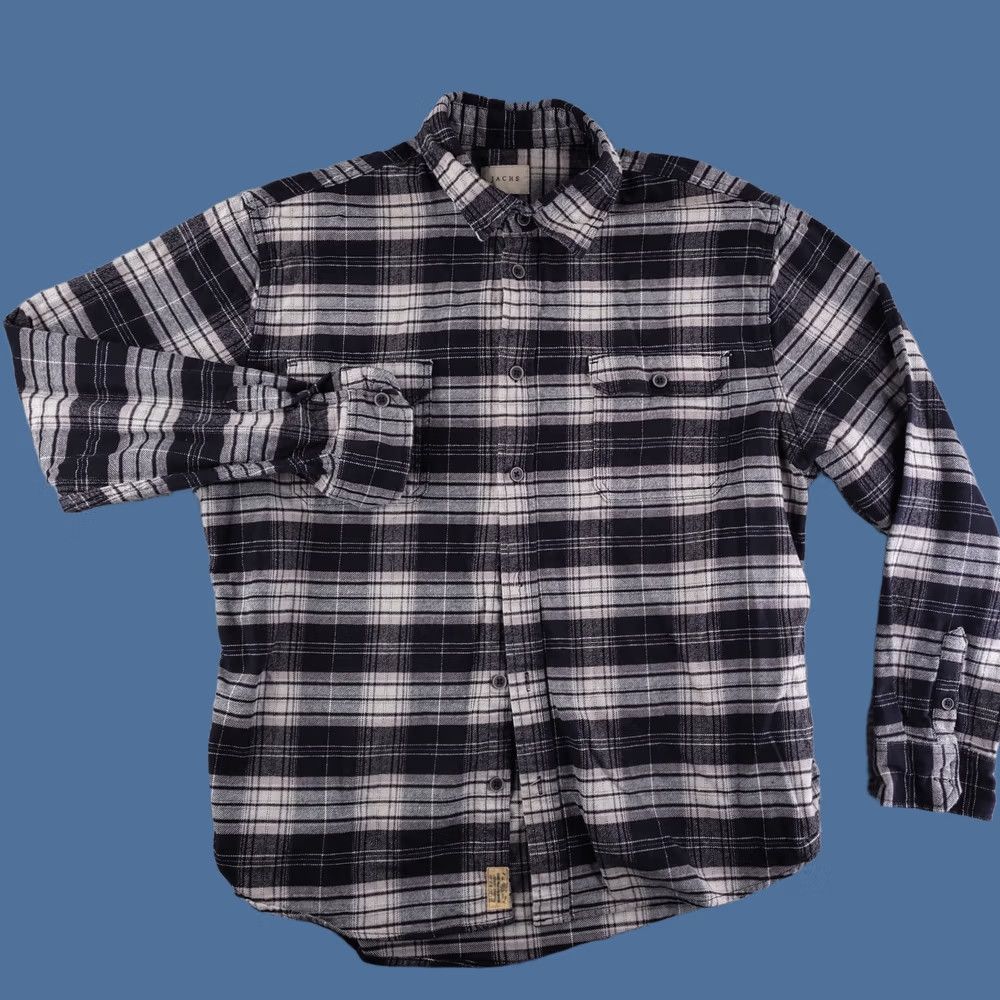 Vintage JACHS Shirt Mens XL Flannel Black Gray Long Sleeve Button Cotton Thick Regular Plaid Shirt XL Mens Size US XL / EU 56 / 4 - 1 Thumbnail
