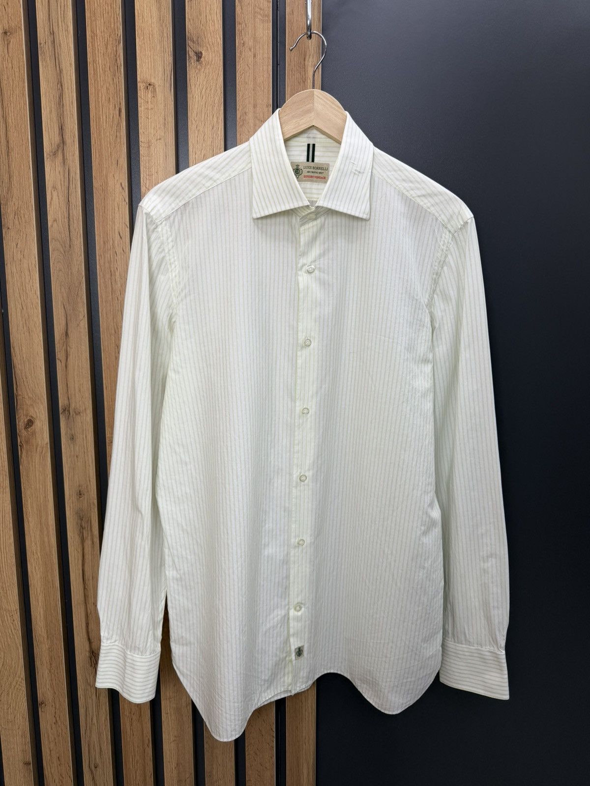 Luigi Borrelli Luigi Borrelli Cotton Striped Long Sleeve Shirt Size US L / EU 52-54 / 3 - 1 Thumbnail