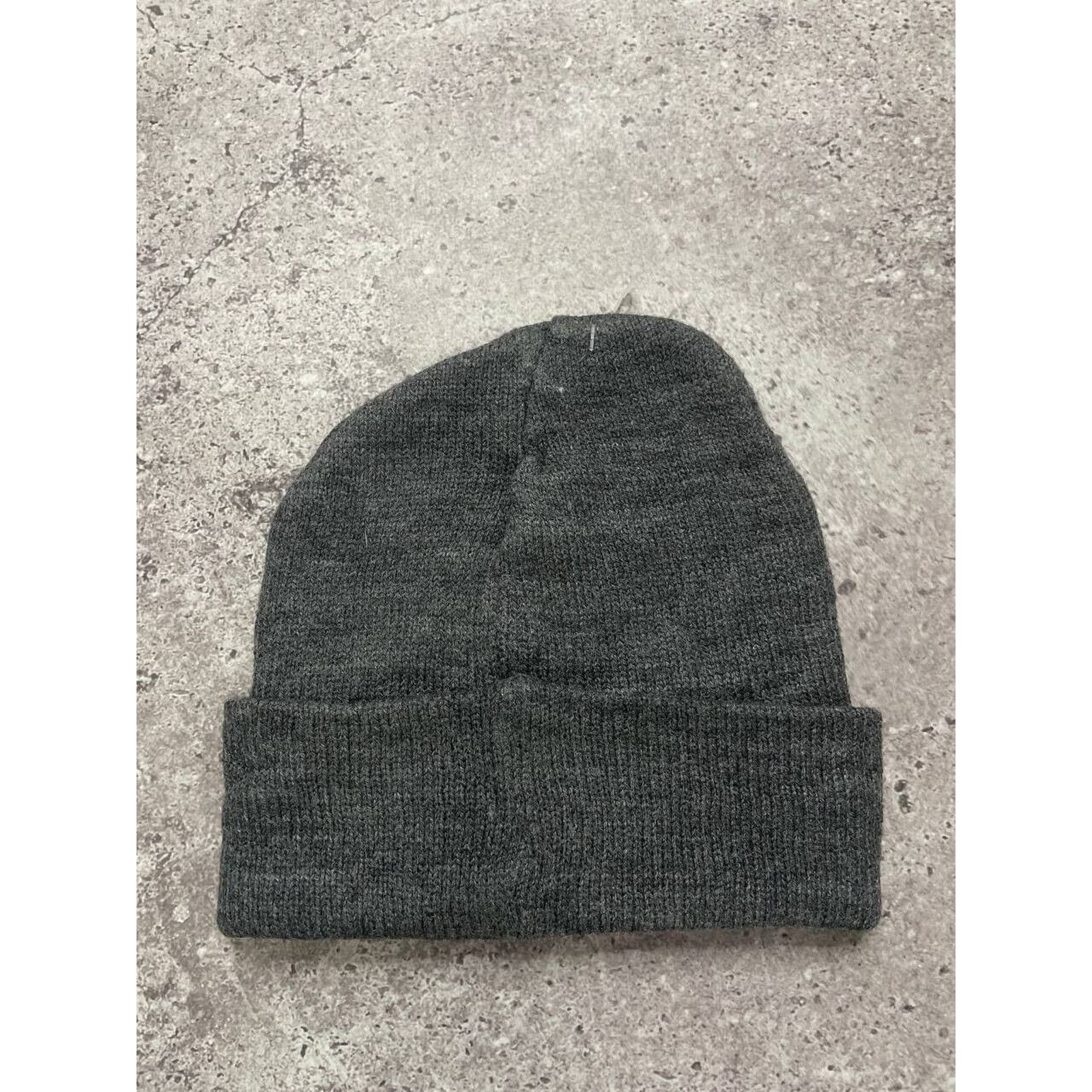 Nike × Vintage Vintage Nike Gray Knit Beanie Hat Embroidered Swoosh Size ONE SIZE - 2 Thumbnail