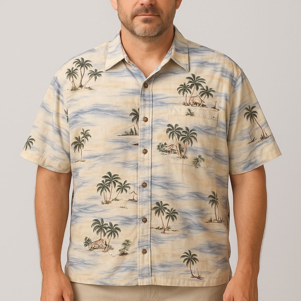 Campia Moda Campia Moda XXL Hawaiian Shirt Tropical Island Print Cotton Size US XXL / EU 58 / 5 - 1 Thumbnail