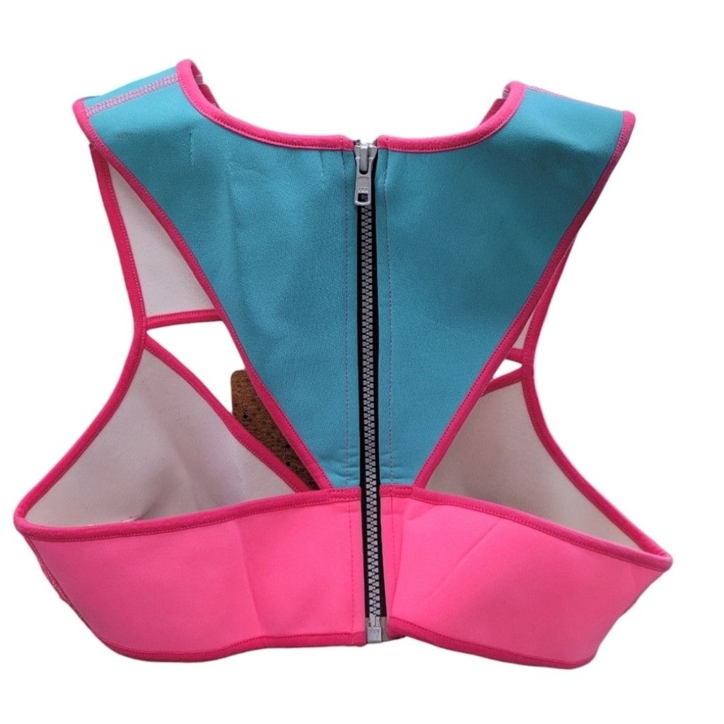 Other NWT This Is A Love Song Neoprene Pink&Blue Cutout Bikini Top Size M / US 6-8 / IT 42-44 - 6 Thumbnail