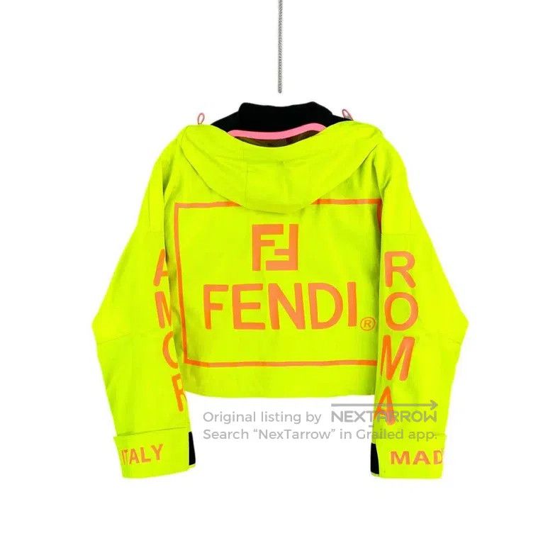 Other Fendi Polyester Fluorescent Yellow Back Letter Logo Windbr Size 4XL / US 24-26 - 2 Thumbnail