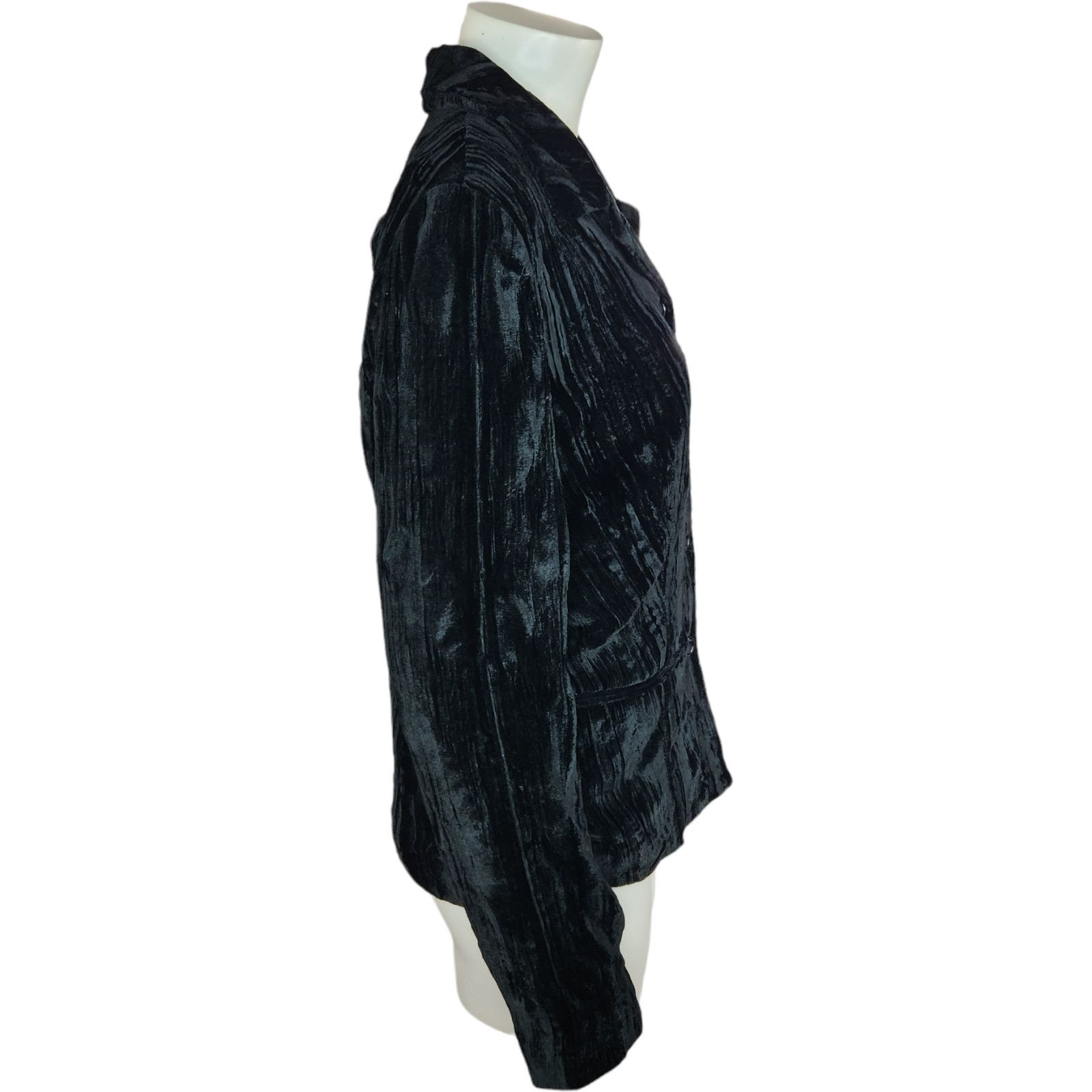 Coldwater Creek Coldwater Creek Womens Medium Black Velvet Jacket Button Size M / US 6-8 / IT 42-44 - 8 Thumbnail