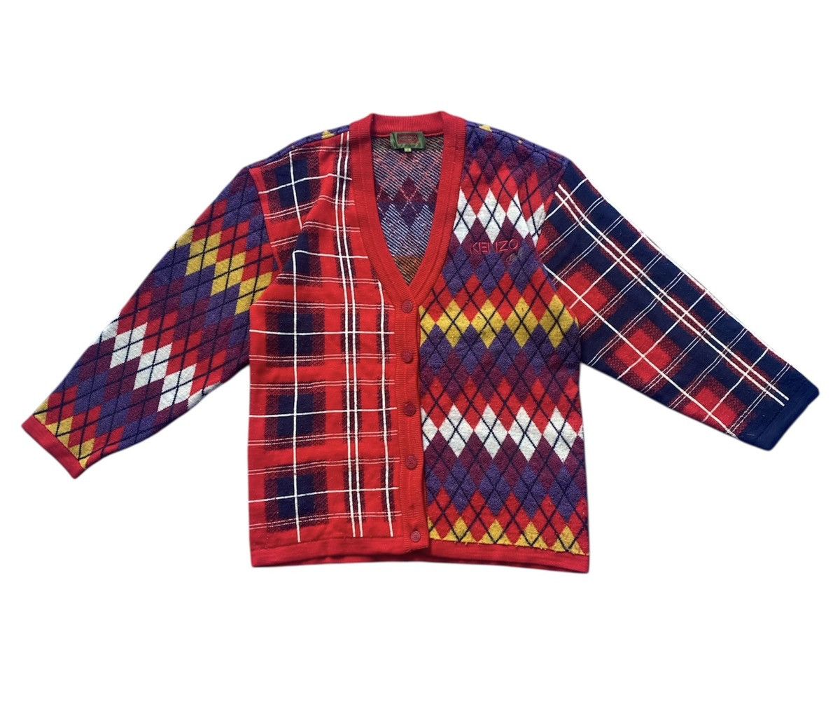 Kenzo Kenzo Golf Plaid Tartan Knitwear Cardigan Size US M / EU 48-50 / 2 - 1 Thumbnail