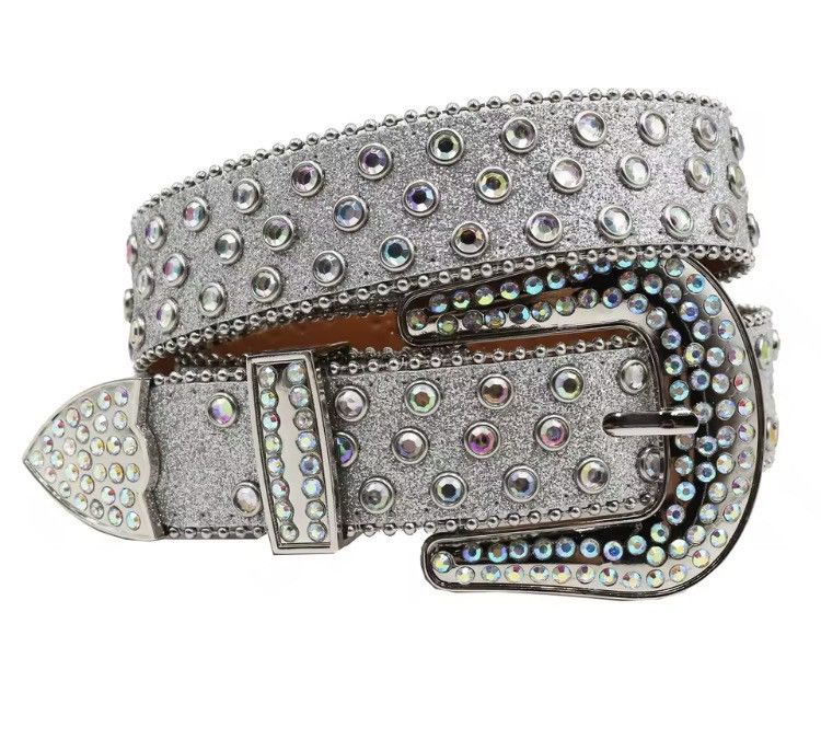 Other Y2K Rhinestone PU Leather Belt - 115 cm Size ONE SIZE - 5 Thumbnail