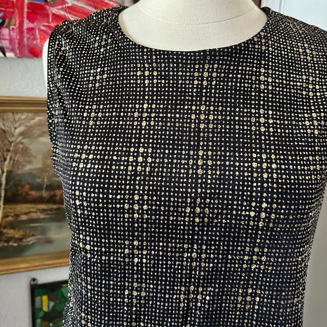George george gold sparkly black tank top Size M / US 6-8 / IT 42-44 - 2 Thumbnail