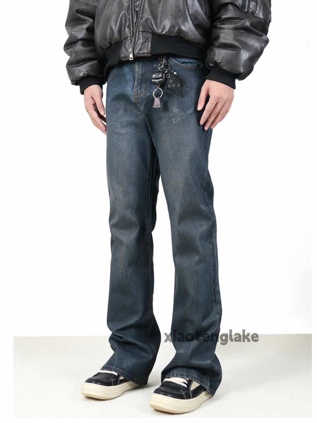 Jean × Vintage washed faded wax stain yuppie bootcut flared jeans Size US 30 / EU 46 - 1 Thumbnail