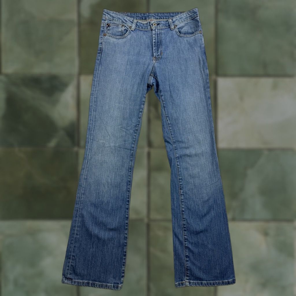 Polo Ralph Lauren VINTAGE Polo Jeans Company Jeans Womens 10 Blue Stretch Kelly Y2K Hipster Punk Bootcut Jeans Womens Size 32" / US 10 / IT 46 - 1 Thumbnail
