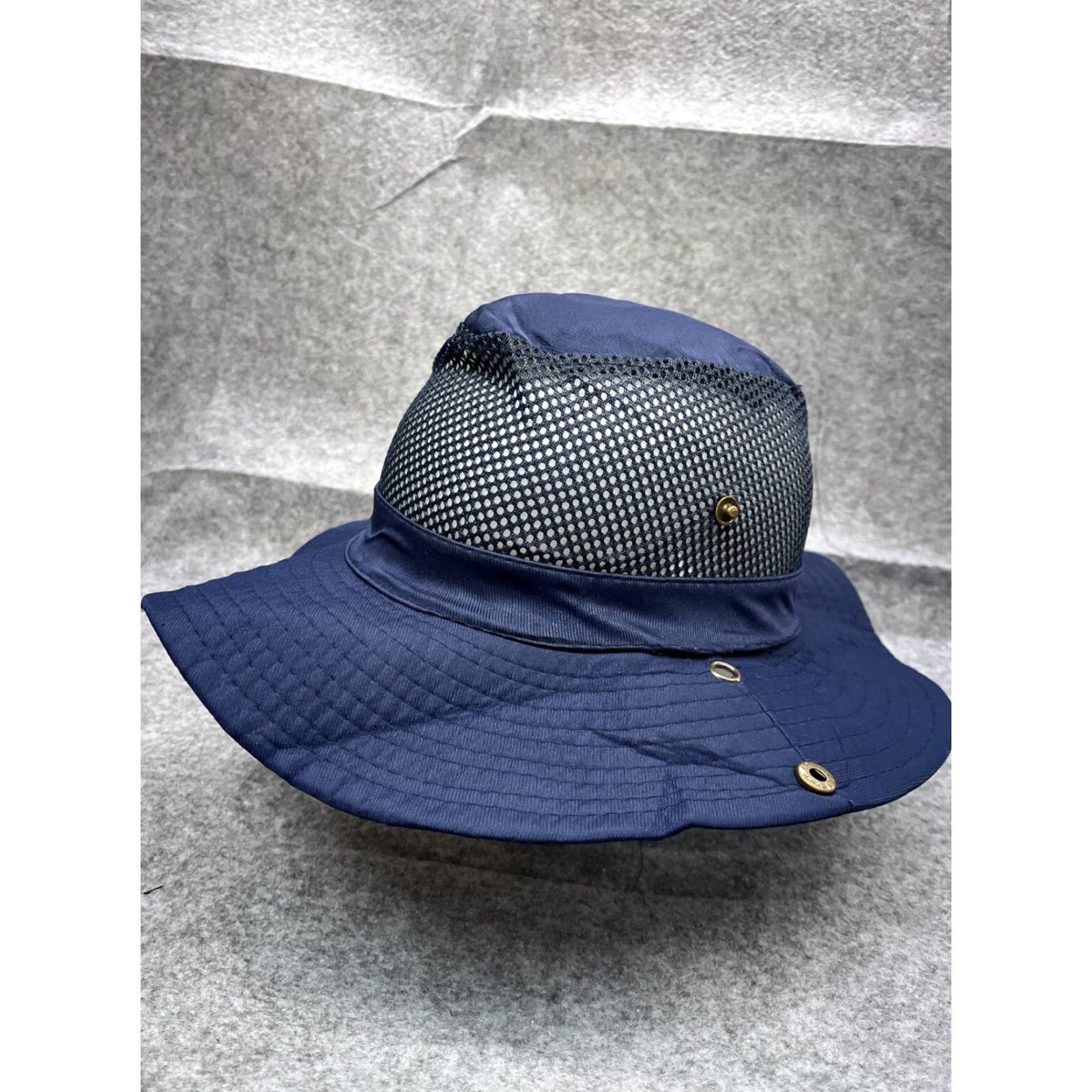 Vintage Sun Hat Adult One Size Blue Cotton Polyester Beach Camp Outdoors Size ONE SIZE - 4 Thumbnail
