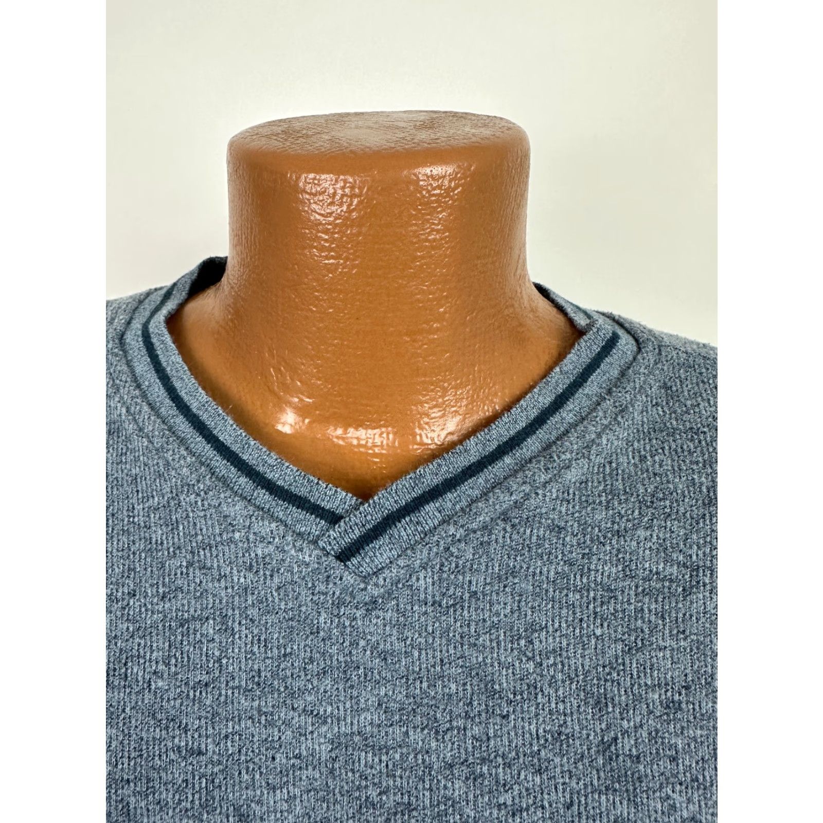 Vintage VINTAGE Great Northwest 90s Ribbed V-Neck Shirt Men XL Heavyweight Cotton Blue Long Sleeve Hipster Size US XL / EU 56 / 4 - 4 Thumbnail