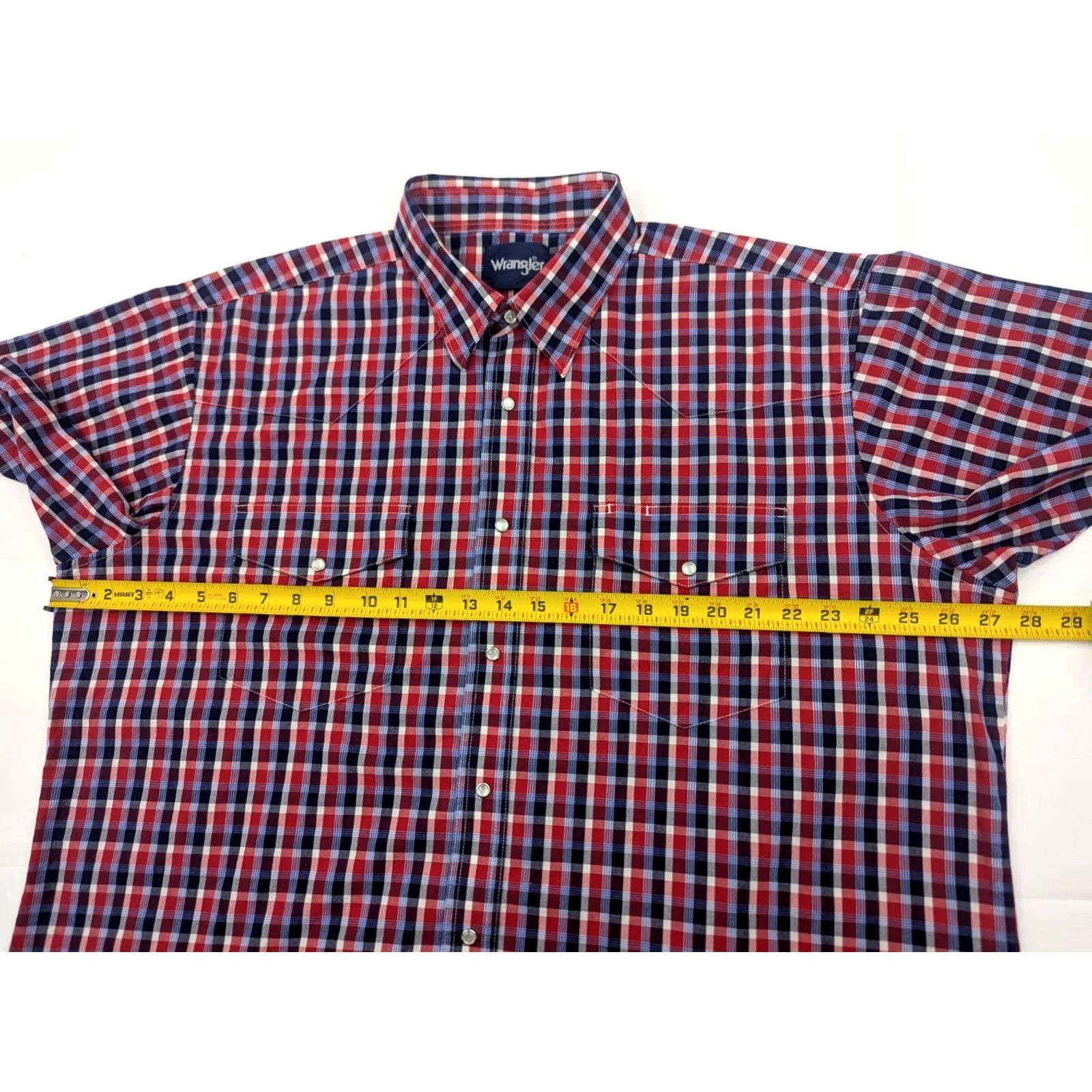 Wrangler VINTAGE Wrangler Western Pearl Snap Button Shirt Men 2XL Red Plaid Short Sleeve Cowboy Western Size US XXL / EU 58 / 5 - 5 Thumbnail