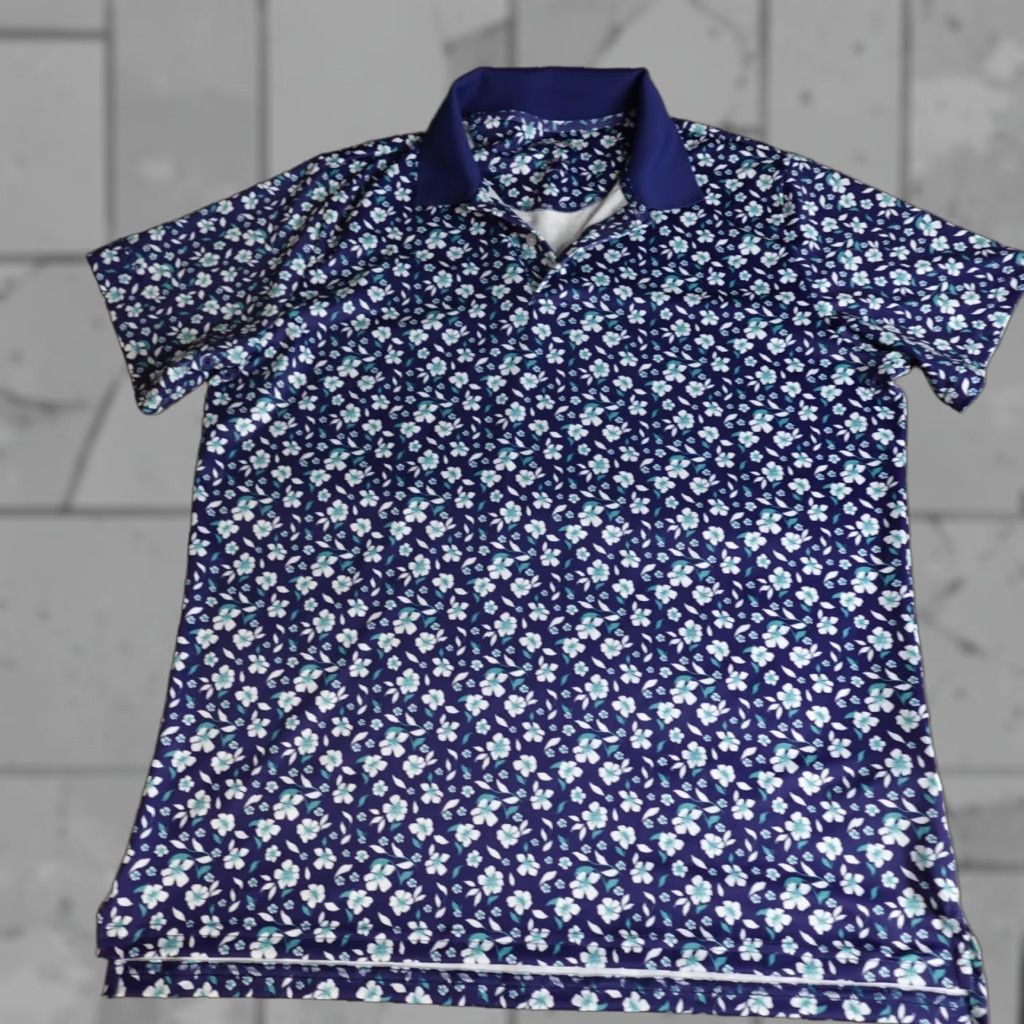 Bonobos Bonobos Golf Polo Shirt Mens Large Blue Floral Print Performance Slim F Size US L / EU 52-54 / 3 - 1 Thumbnail