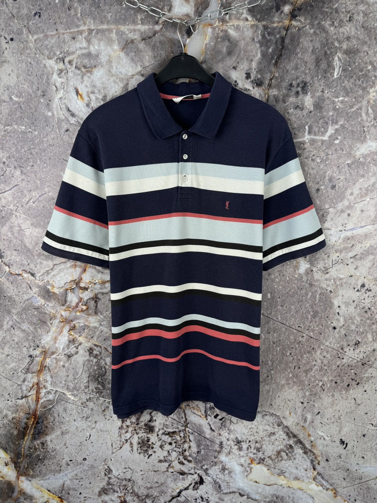 Yves Saint Laurent Men’s Yves Saint Laurent Striped Polo Shirt Size XXL Size US XXL / EU 58 / 5 - 1 Thumbnail