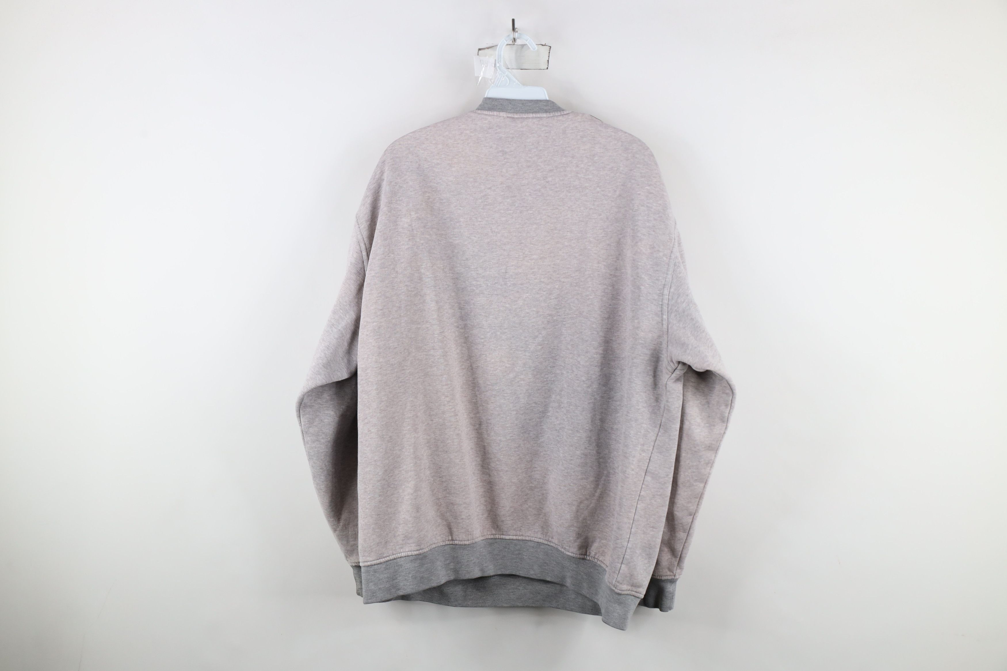 Adidas × Vintage Vintage Adidas Spell Out Striped Crewneck Sweatshirt Gray Size US L / EU 52-54 / 3 - 12 Thumbnail