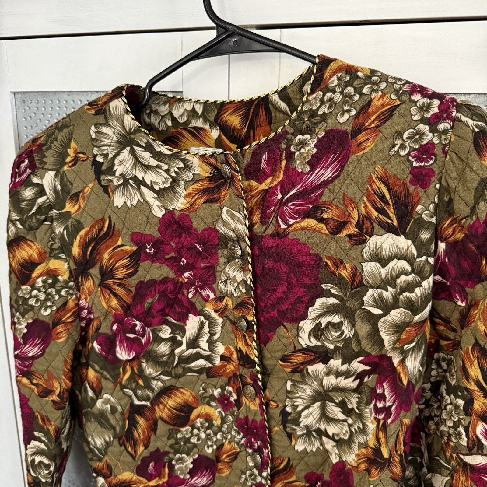 Vintage Vtg Jeffrey & Dara Floral Quilted Jacket 9/10 USA Hutley Size L / US 10 / IT 46 - 1 Thumbnail