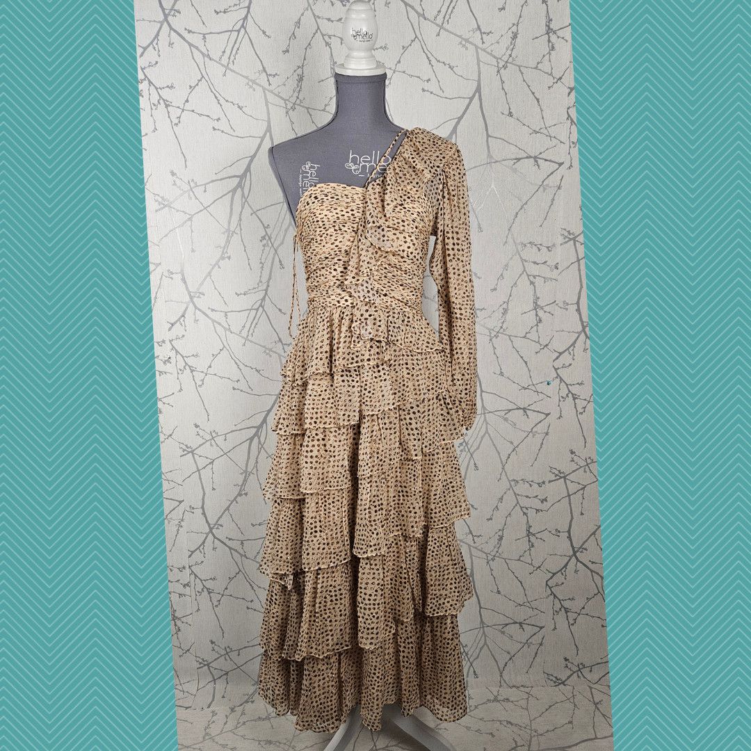 Ulla Johnson Ulla Johnson Ikat Leopard Dot Silk Ruffle Hazel Gown Size XS / US 0-2 / IT 36-38 - 8 Thumbnail