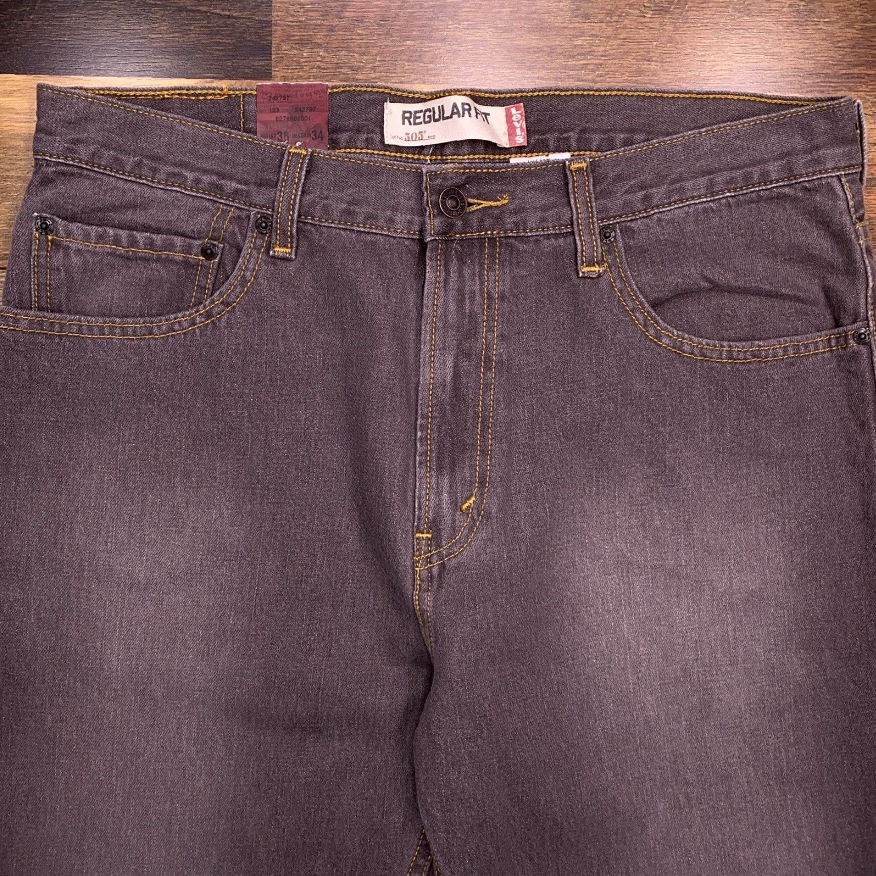 Levi's VINTAGE Levi's 505 Jeans Mens 36x34 Gray Regular Fit Straight Leg Y2K New Size US 36 / EU 52 - 2 Thumbnail