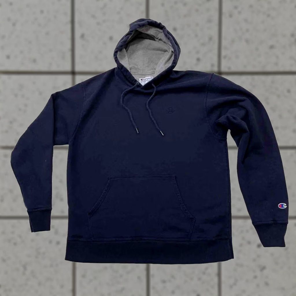 Champion CHAMPION Athletic Wear Sweatshirt Men L Blue Hoodie Pullover Drawstring Pockets Logo Navy Capable All Seasons Sports casual Athletic Size US L / EU 52-54 / 3 - 1 Thumbnail
