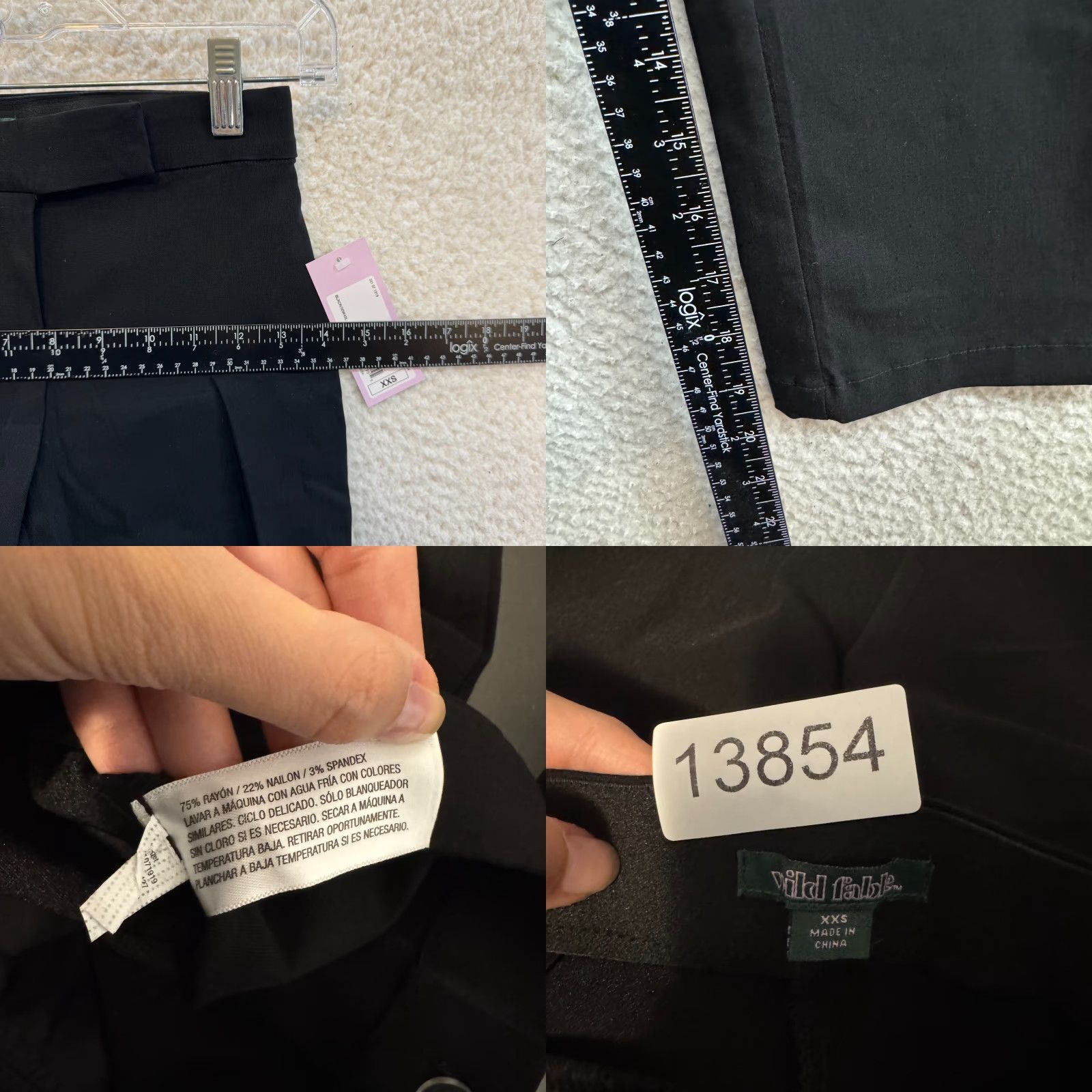 Vintage NWT Black Capri Pants 00 0 23 24 Mid Rise Stretch Office Siren Womens Capri Pants Size 25" / US 0 / IT 36 - 8 Thumbnail