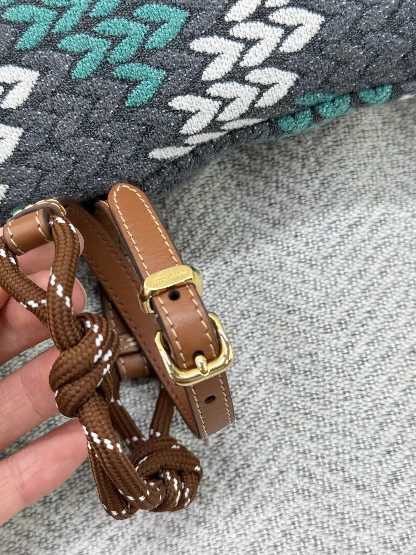 Miu Miu MIU MIU Unused Brown Leather Versatile Bracelet/Bag Chain Size ONE SIZE - 4 Thumbnail