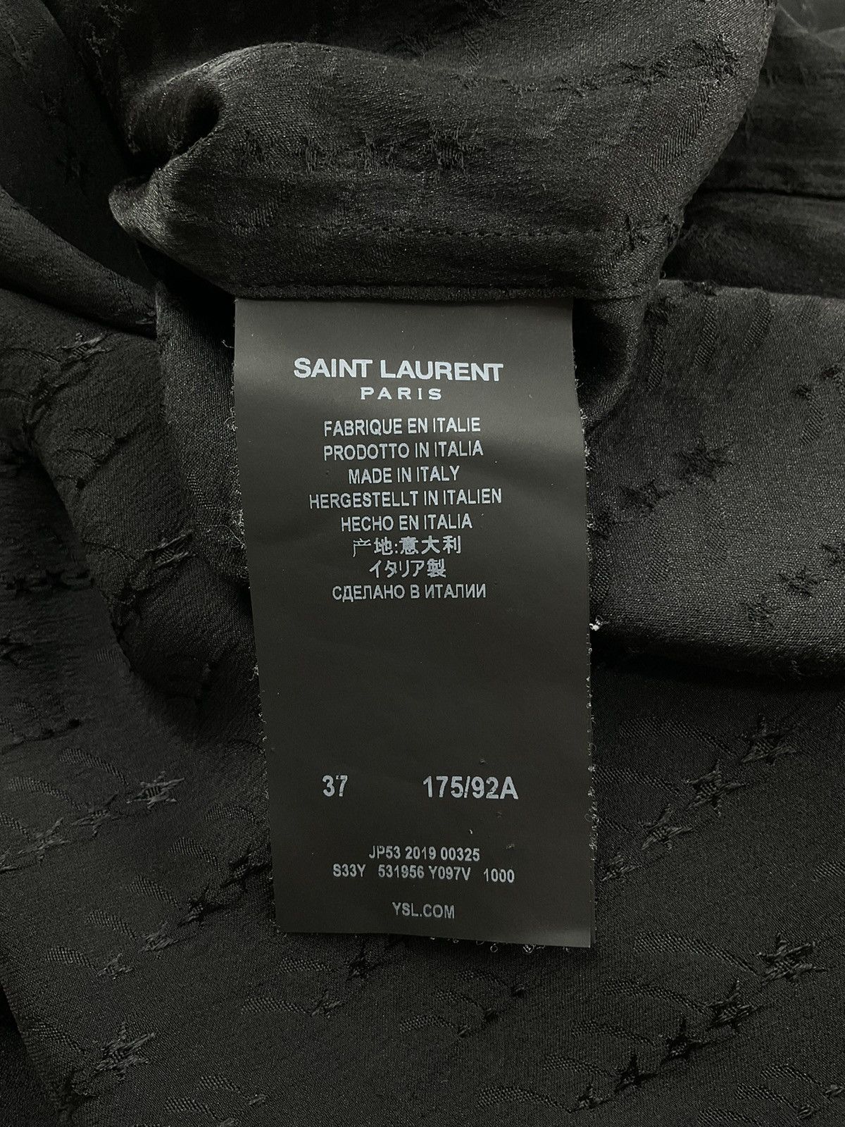 Saint Laurent Paris Saint Laurent S/S'19 Chain Star Silk Shirt Size US M / EU 48-50 / 2 - 8 Thumbnail