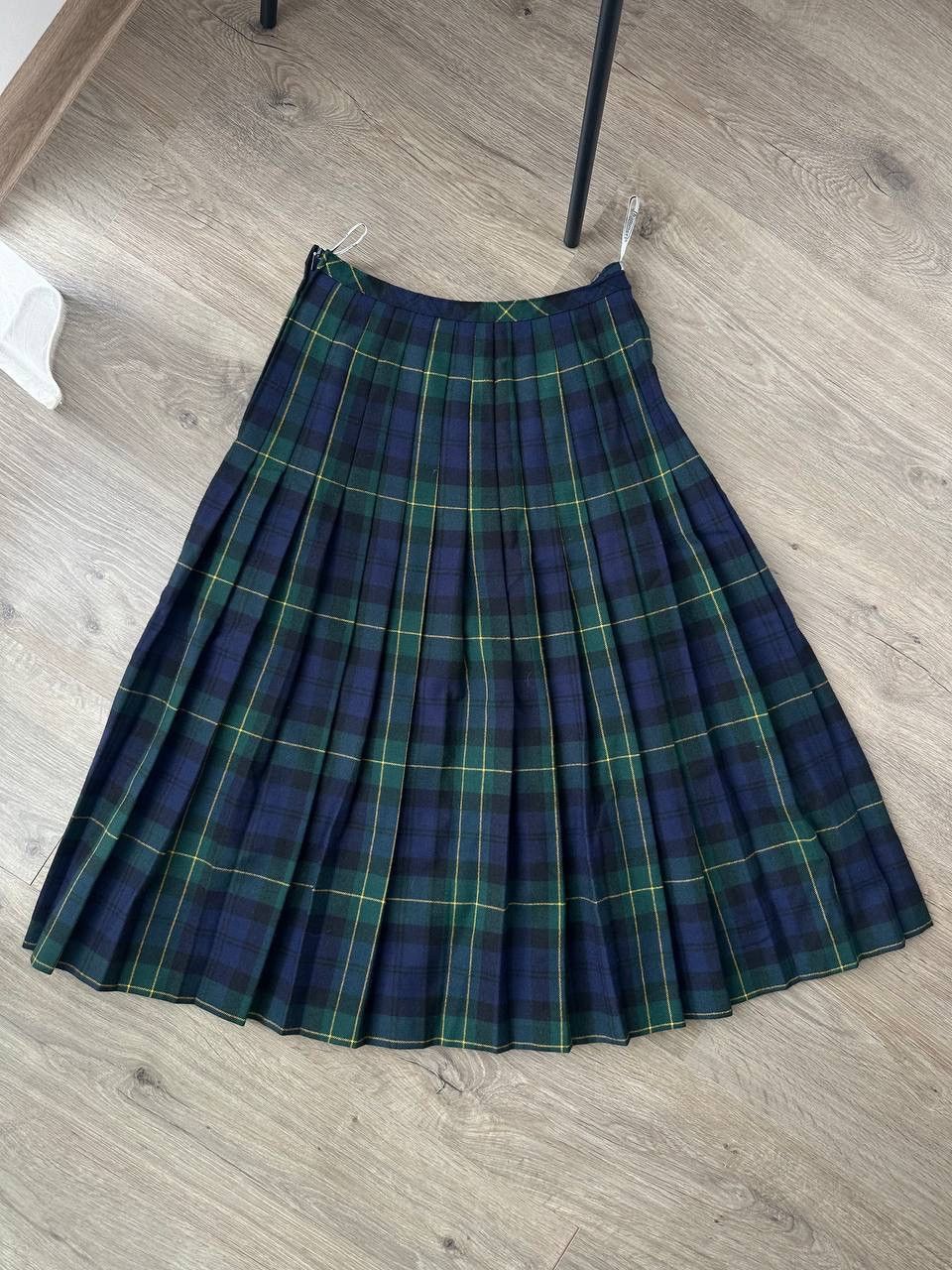 Other UK × Vintage Vintage Hammer Wool Green Scottish 90’s Tartan Skirt Size 30" / US 8 / IT 44 - 1 Thumbnail