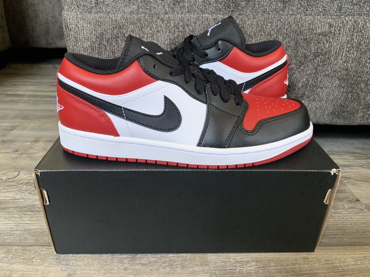 Jordan Brand Air Jordan 1 Low Bred Toe Size US 8 / EU 41 - 1 Thumbnail