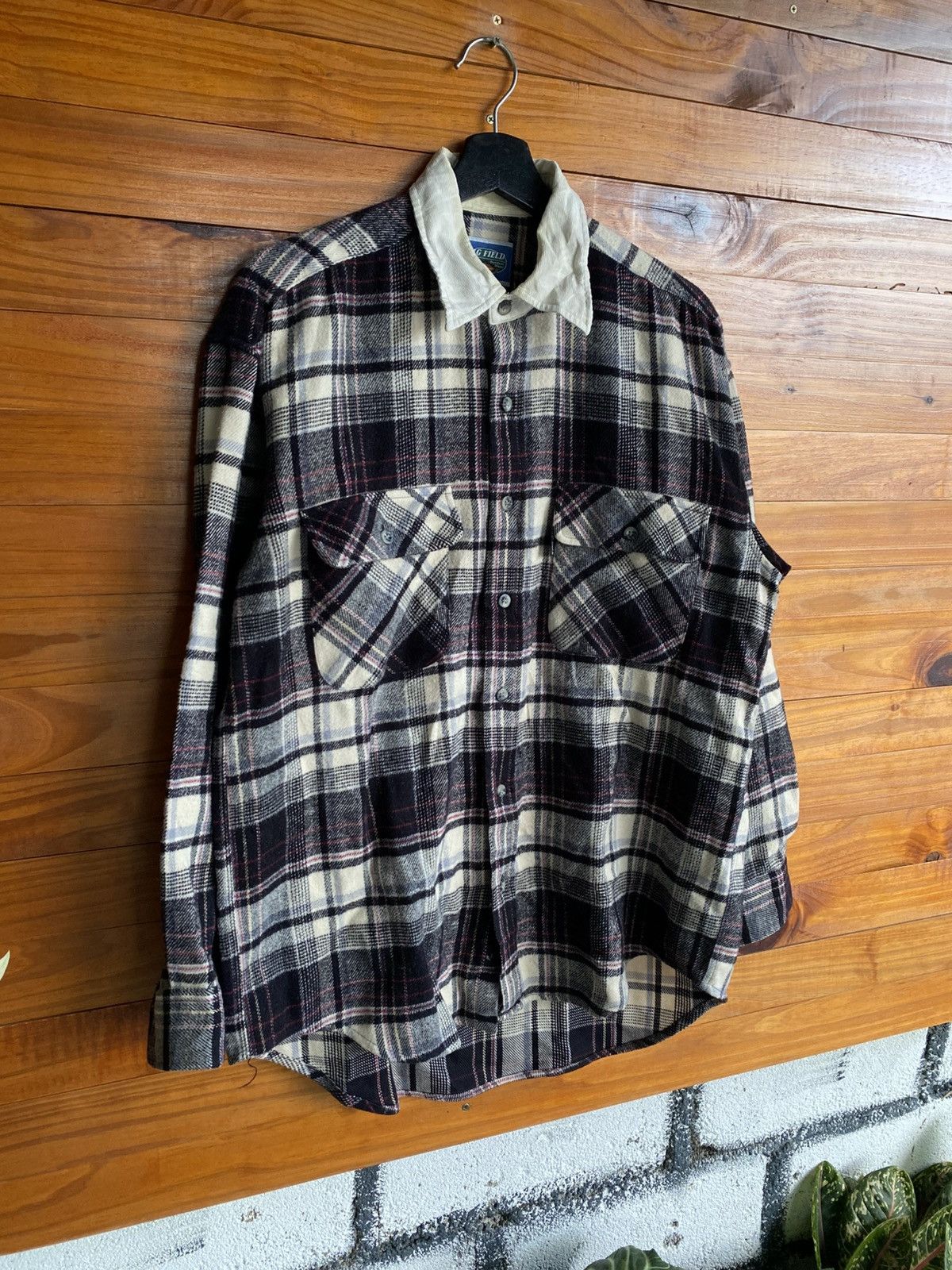 Vintage Vintage Big Field Heavy Flannel Shirt – Corduroy Collar Size US L / EU 52-54 / 3 - 5 Thumbnail