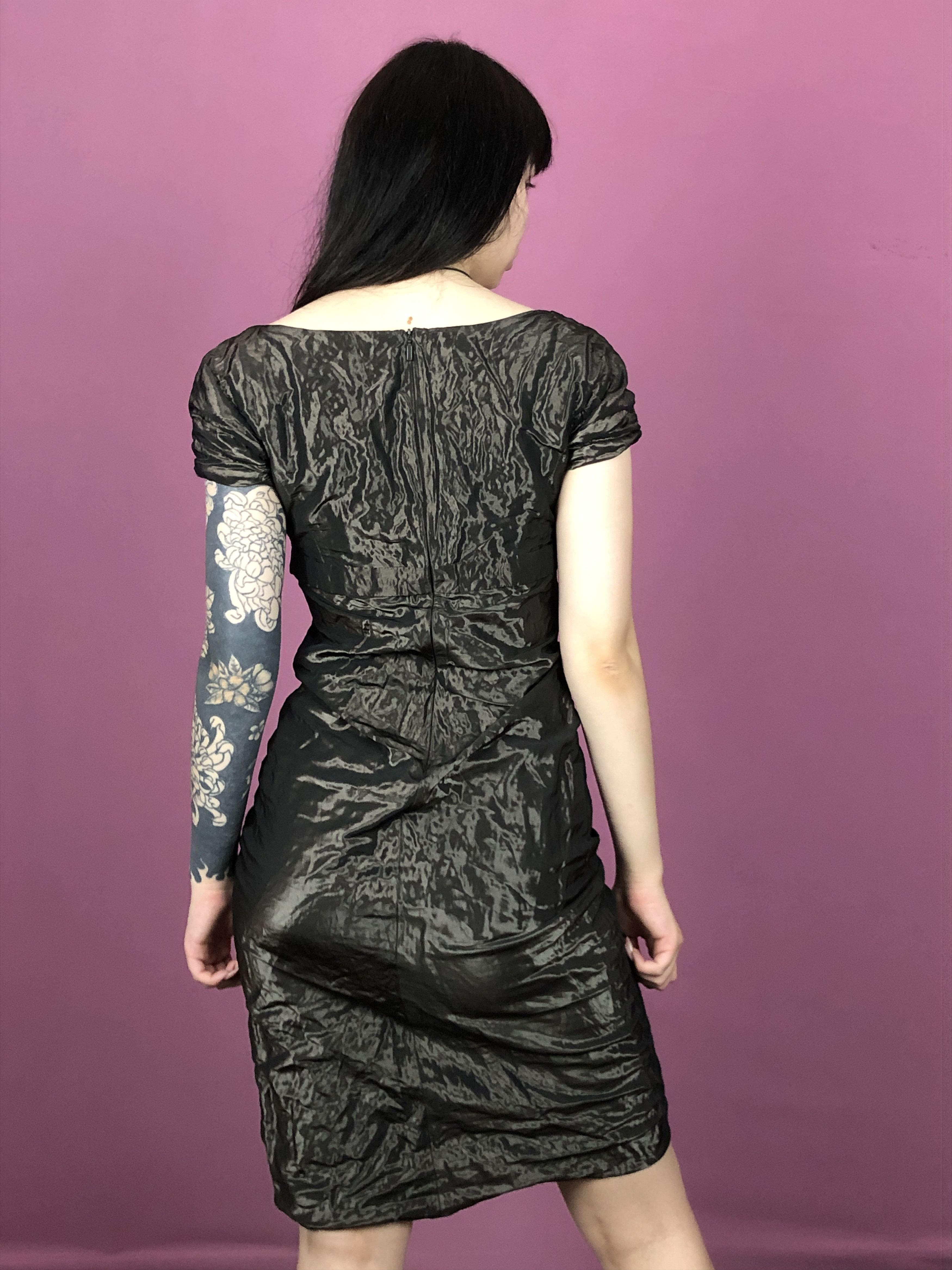 Designer × Hugo Boss Hugo Boss Vintage Women's Metal A-Line Dress - Size USA 4 Size S / US 4 / IT 40 - 3 Thumbnail