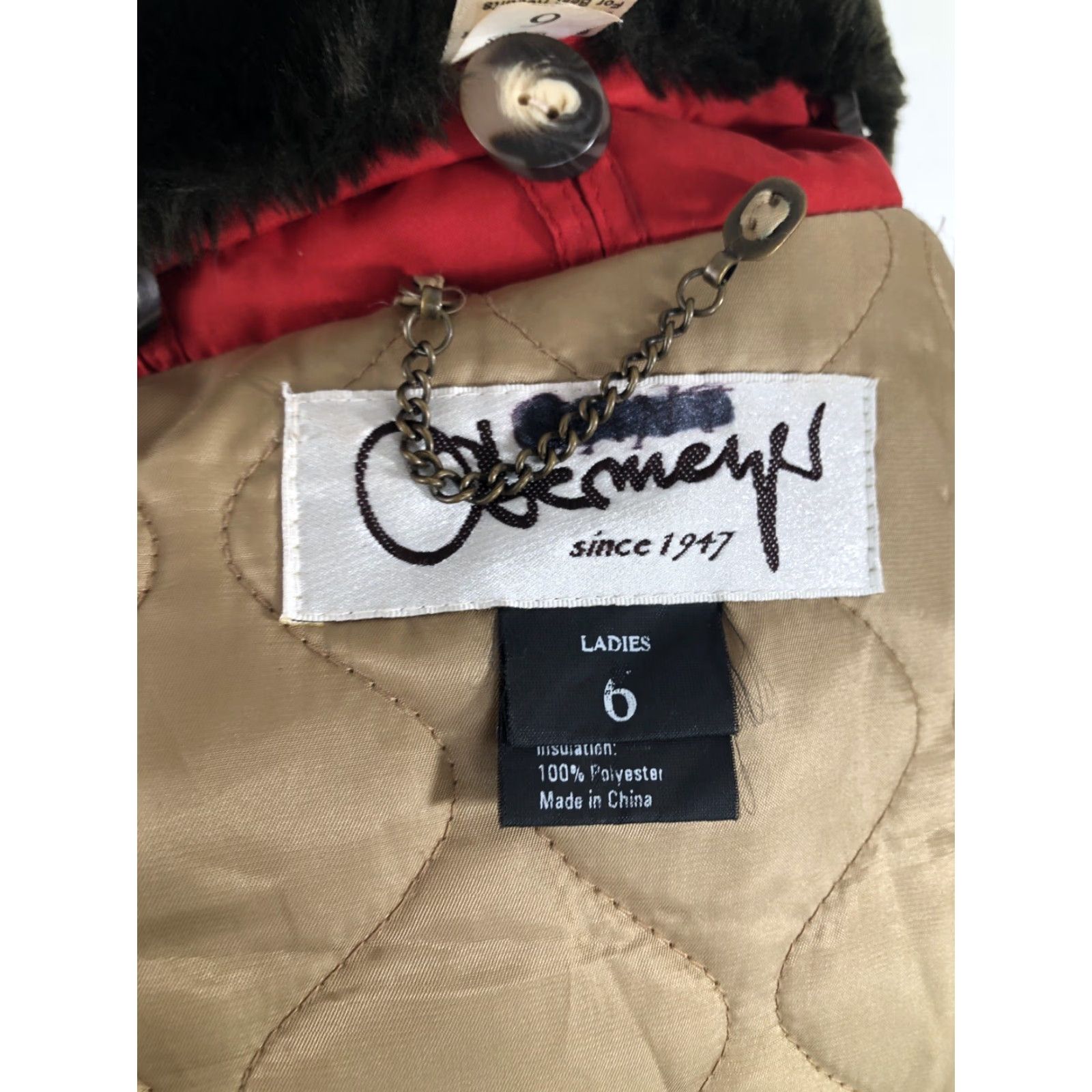 Obermeyer OBERMEYER DAVOS Hooded Jacket - Embroidered Ski Patch FAUX FUR COLLAR Womens Size 6 Red Ski / Snowboard, Collared, zip not shown, JL Size M / US 6-8 / IT 42-44 - 7 Thumbnail