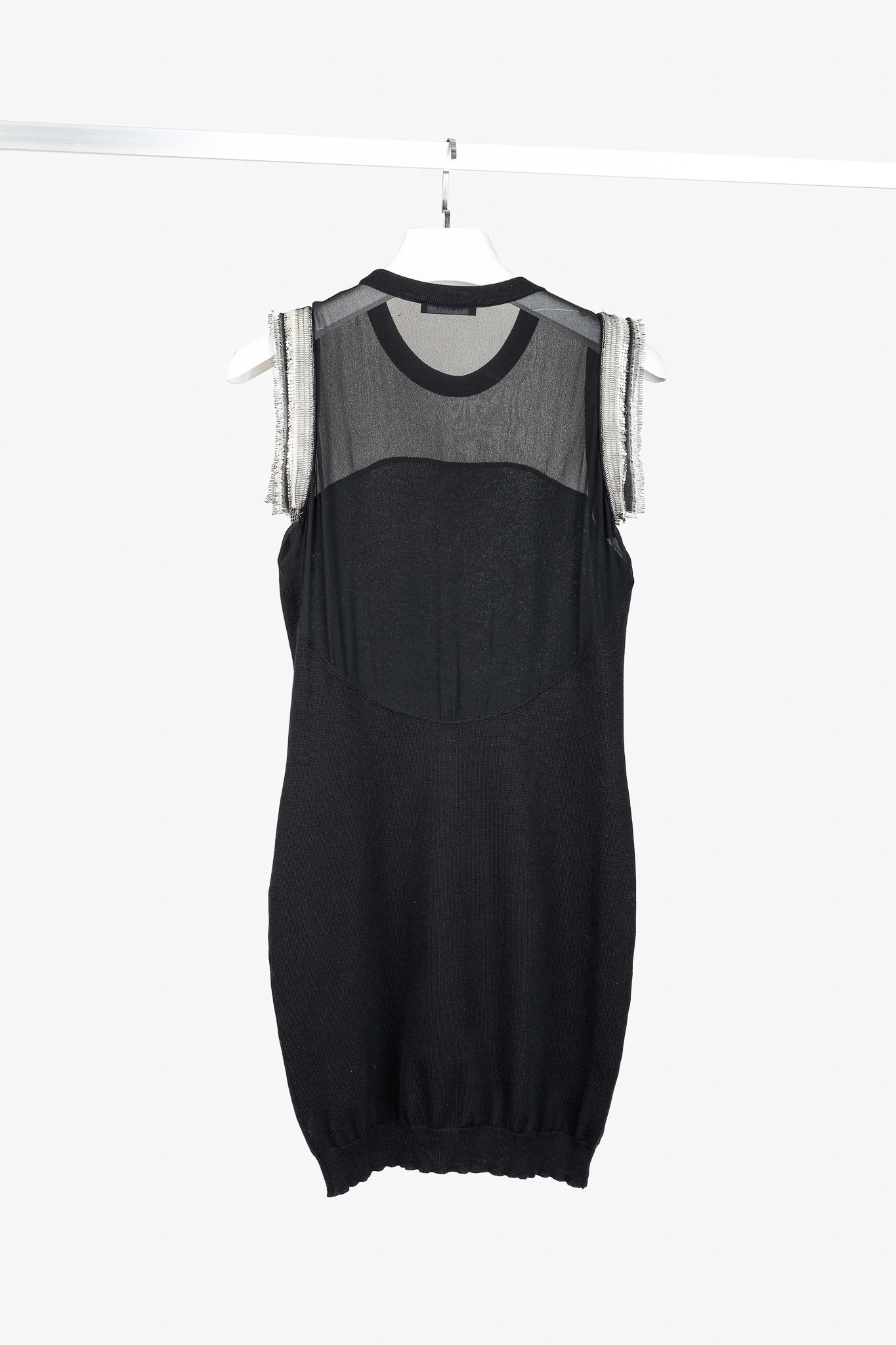 Versace Versace 2009 Ornate Trim Black Sleeveless Body-Con Tunic Size M / US 6-8 / IT 42-44 - 2 Thumbnail