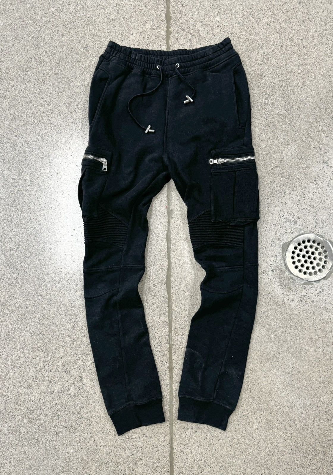 Balmain Balmain Decarnin Era Black Cotton ‘Biker’ Sweatpants Size US 30 / EU 46 - 1 Thumbnail