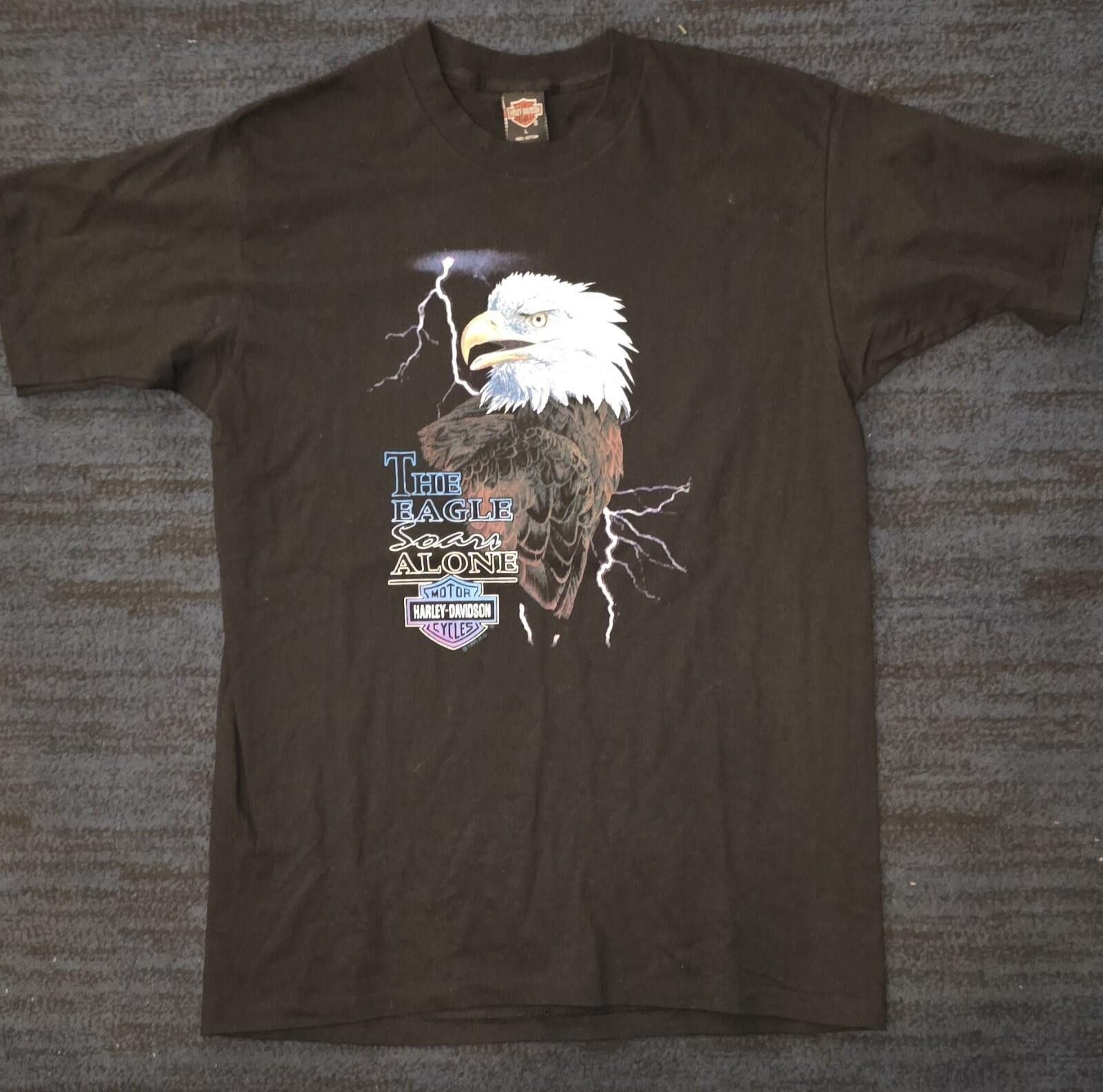 Harley Davidson Vintage 1995 Harley Davidson Holoubek Eagle Soars T-Shirt L Size US L / EU 52-54 / 3 - 3 Thumbnail