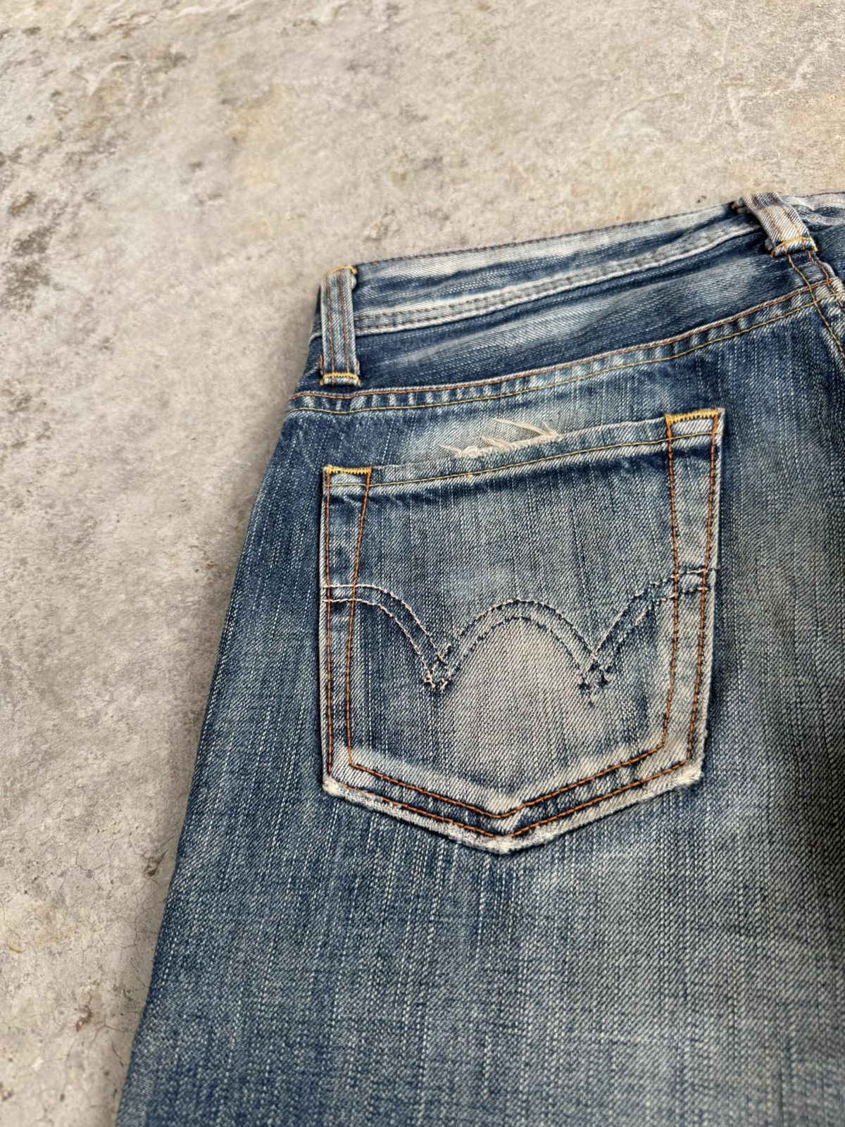 Le Grande Bleu (L.G.B.) Japanese Edwin 511 RV Flared Jeans Distressed Mud wash Size US 30 / EU 46 - 20 Thumbnail