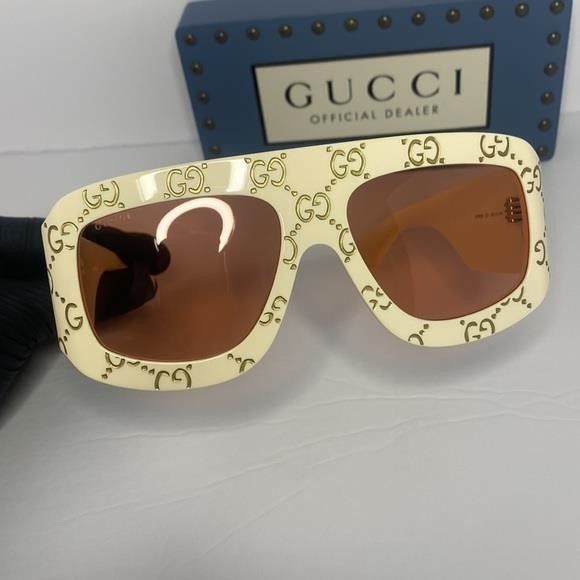 Gucci Gucci Rectangular Sunglasses with GG0983s Ivory - Gucci Eyew Size ONE SIZE - 2 Thumbnail