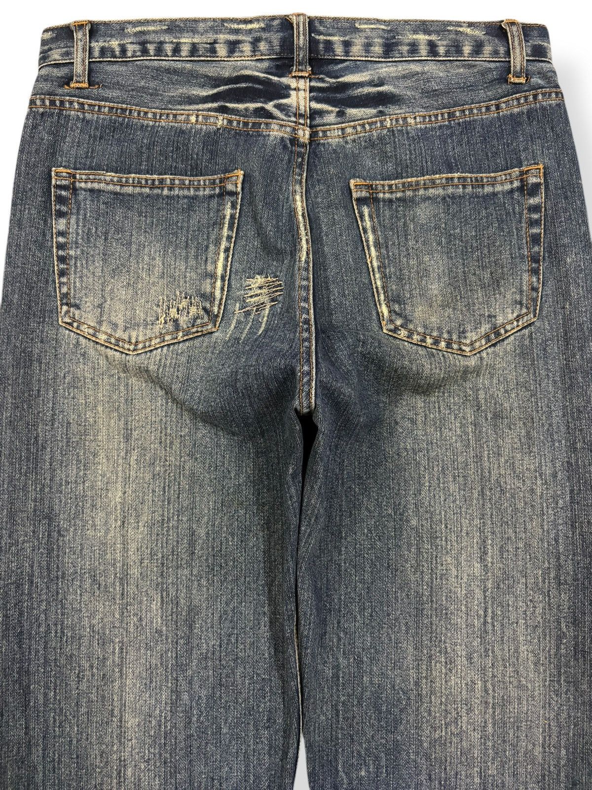 Kapital Vintage Nylaus Mud Wash Clawmark Distressed Zig Zag Jeans Size US 33 - 11 Thumbnail