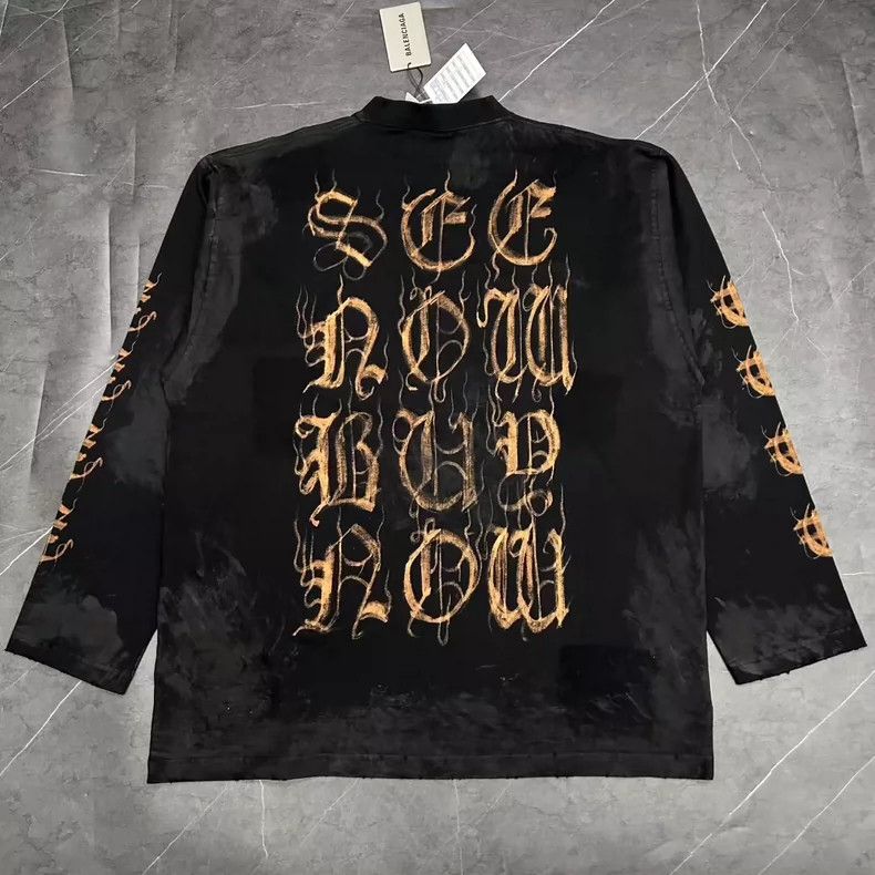 Balenciaga Balenciaga Flame Sanskrit Clay Dyeing Old Long Sleeve Size US L / EU 52-54 / 3 - 2 Thumbnail