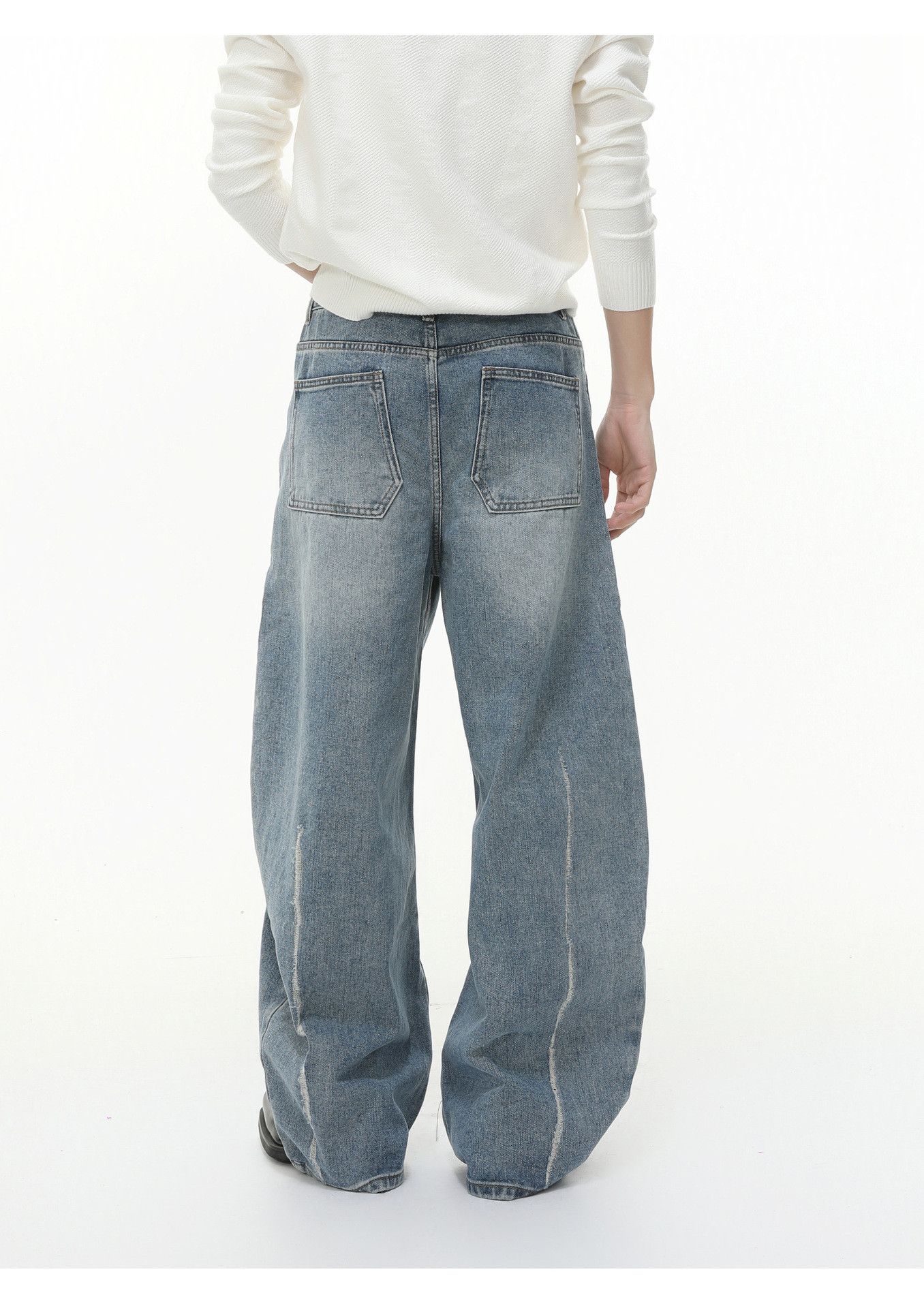 Vintage Men's distressed versatile loose handsome scimitar jeans Size US 32 / EU 48 - 6 Thumbnail