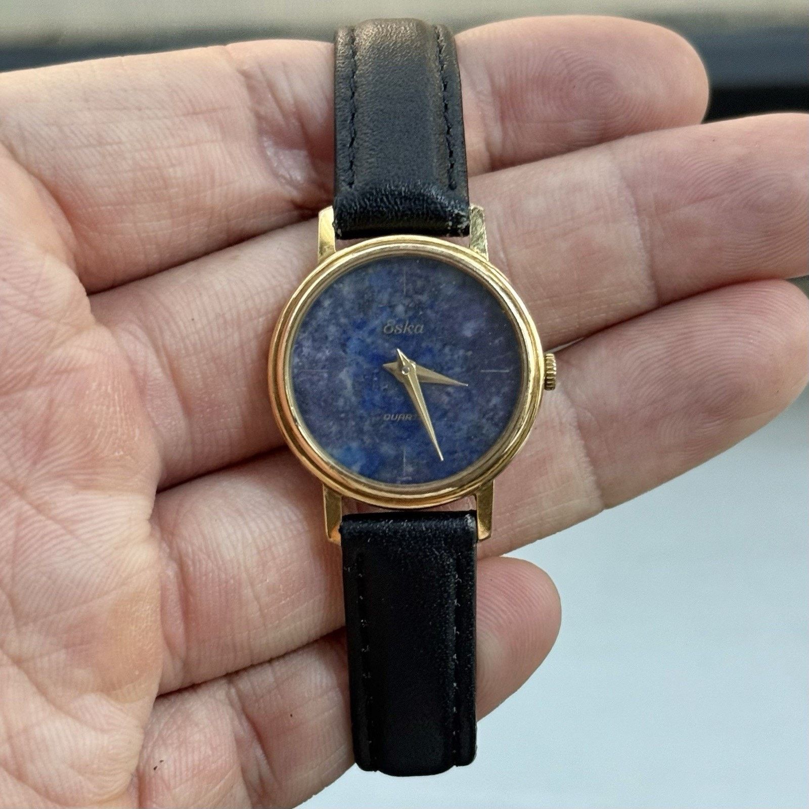 Vintage Vintage Eska Quartz Gold Plated Watch Lapis Lazuli Ladies 24 Size ONE SIZE - 1 Thumbnail