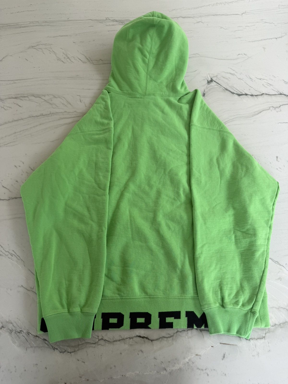 Supreme Supreme Text Rib Hooded Sweatshirt in lime green Size US XL / EU 56 / 4 - 2 Thumbnail