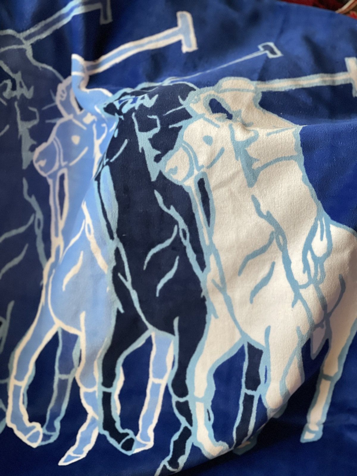 Polo Ralph Lauren RALPH LAUREN Beach Towel 35x66 Blue Multi POLO PONY French Size ONE SIZE - 6 Thumbnail
