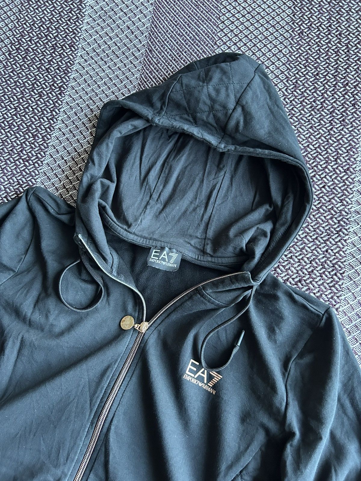 Armani × Emporio Armani Emporio Armani Zip Up Hoodies Black Solid Size Large Size L / US 10 / IT 46 - 7 Thumbnail