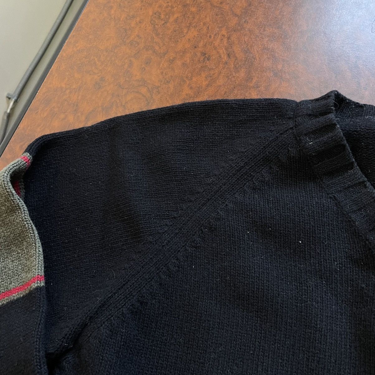 Dolce & Gabbana × Vintage DOLCE & GABBANA 90s Sweater M BIG LOG CARDIGAN TRASHED DIE Size US M / EU 48-50 / 2 - 3 Thumbnail