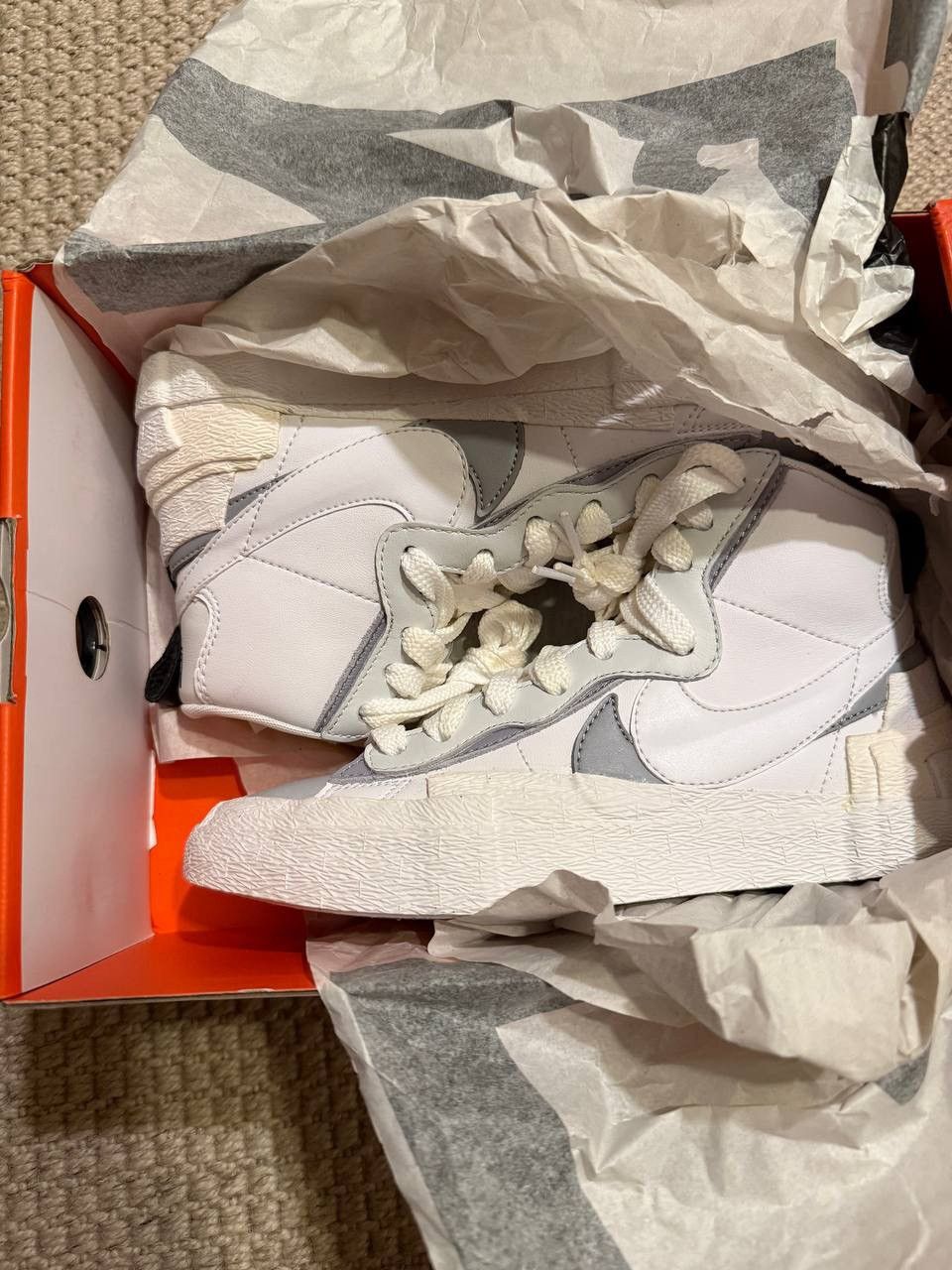 Nike × Sacai Sacai x Nike Blazer Mid White Grey sneakers Size US 5.5 / IT 35.5 - 7 Thumbnail