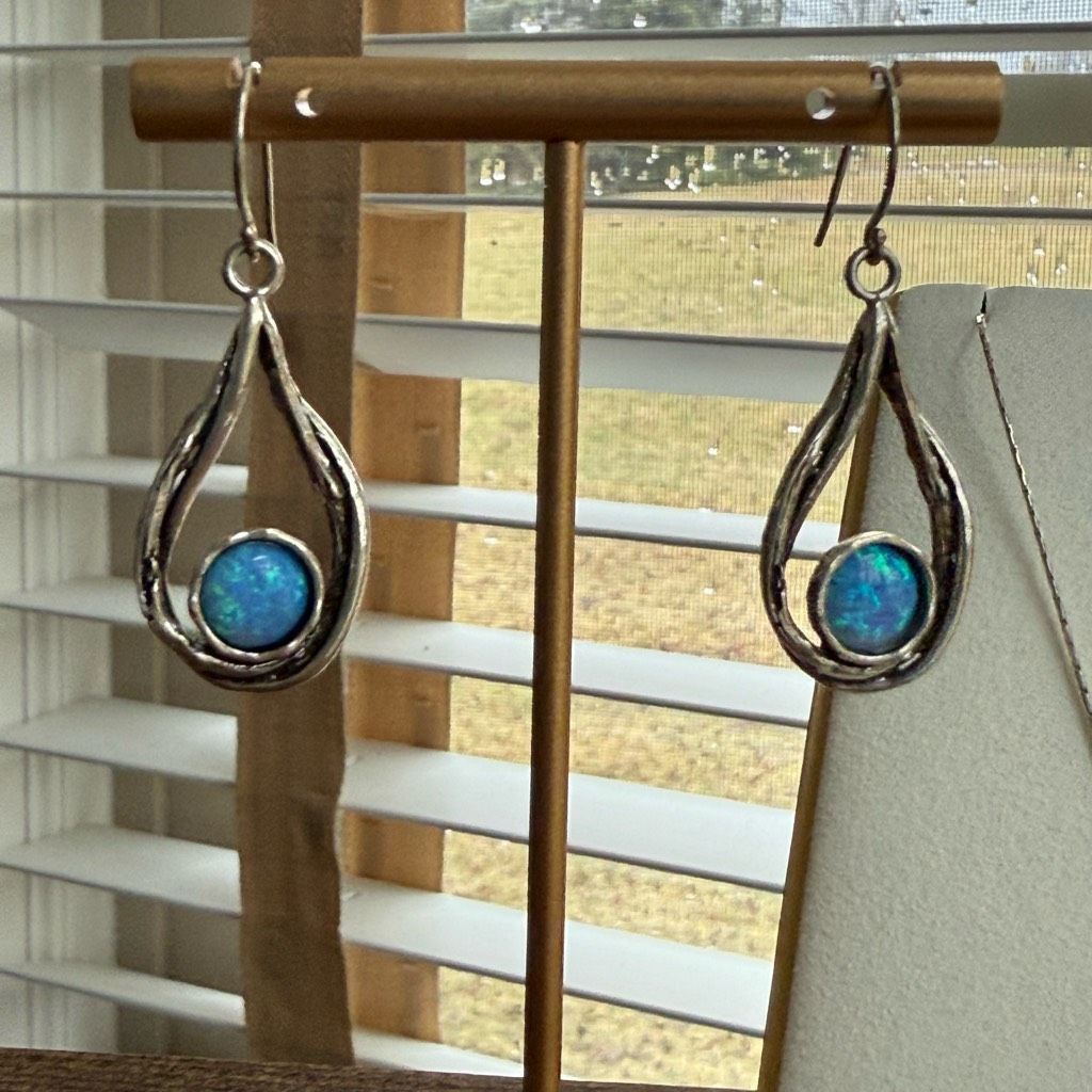 Other 4pc Artisan Blue Opal 925 Sterling Silver Hook Earrings Liqu Size ONE SIZE - 8 Thumbnail
