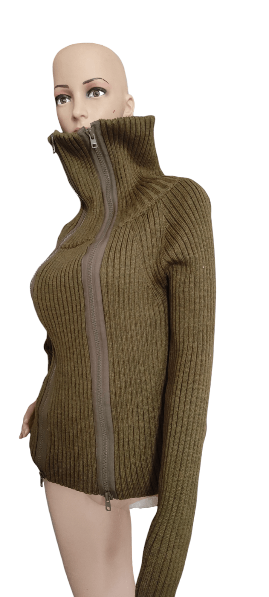 Other KYUSO Joke & Egidio Virgin Wool Sweater Bouble Zipper Green Size M / US 6-8 / IT 42-44 - 3 Thumbnail