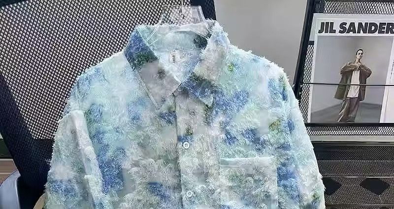 Vintage Blue Green Tie-Dye Fuzzy Placket Shirt Size M Size US M / EU 48-50 / 2 - 2 Thumbnail
