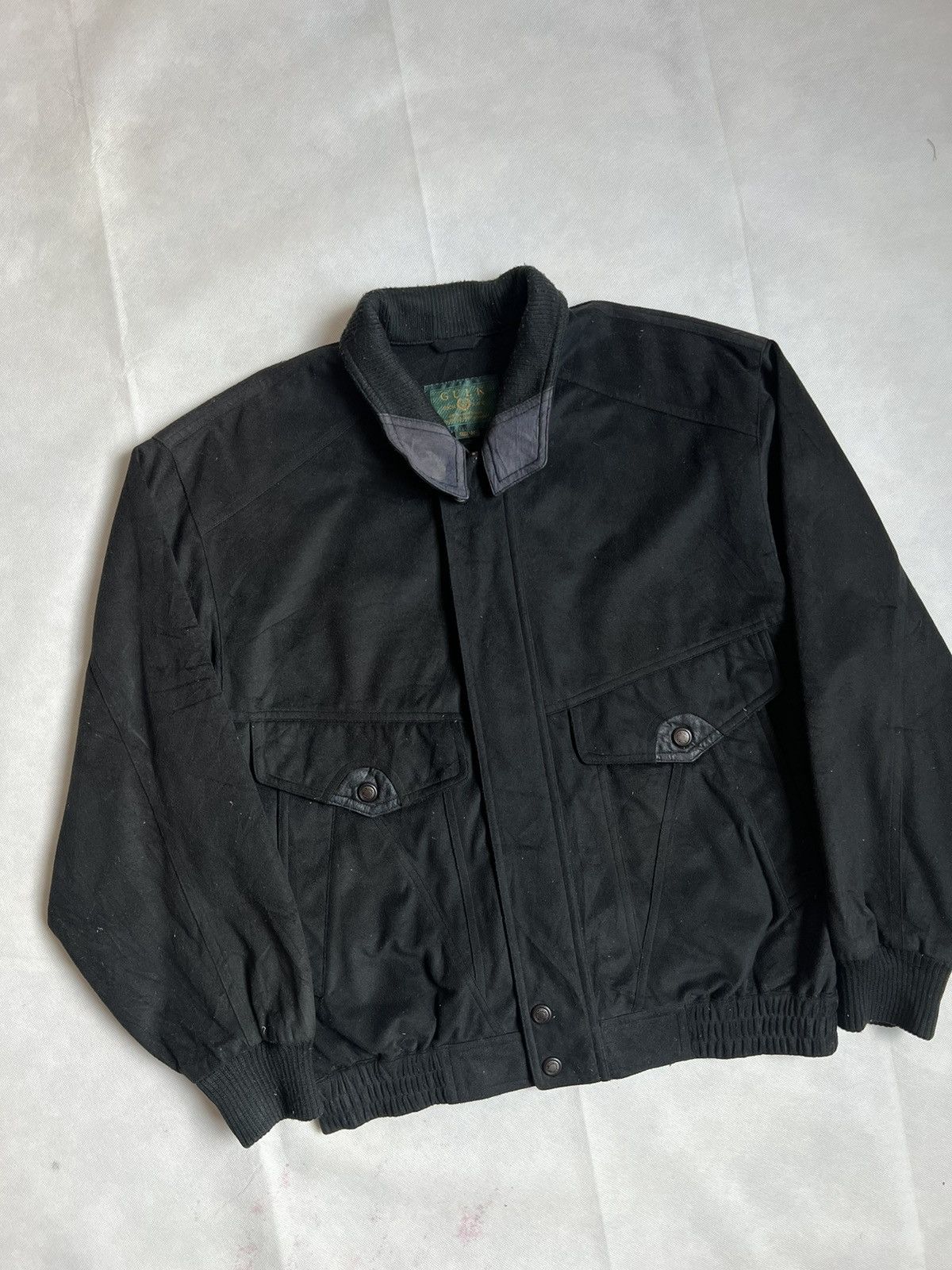 Vintage Vintage Gulk Wool Black Japanese Bomber Jacket Size US M / EU 48-50 / 2 - 2 Thumbnail