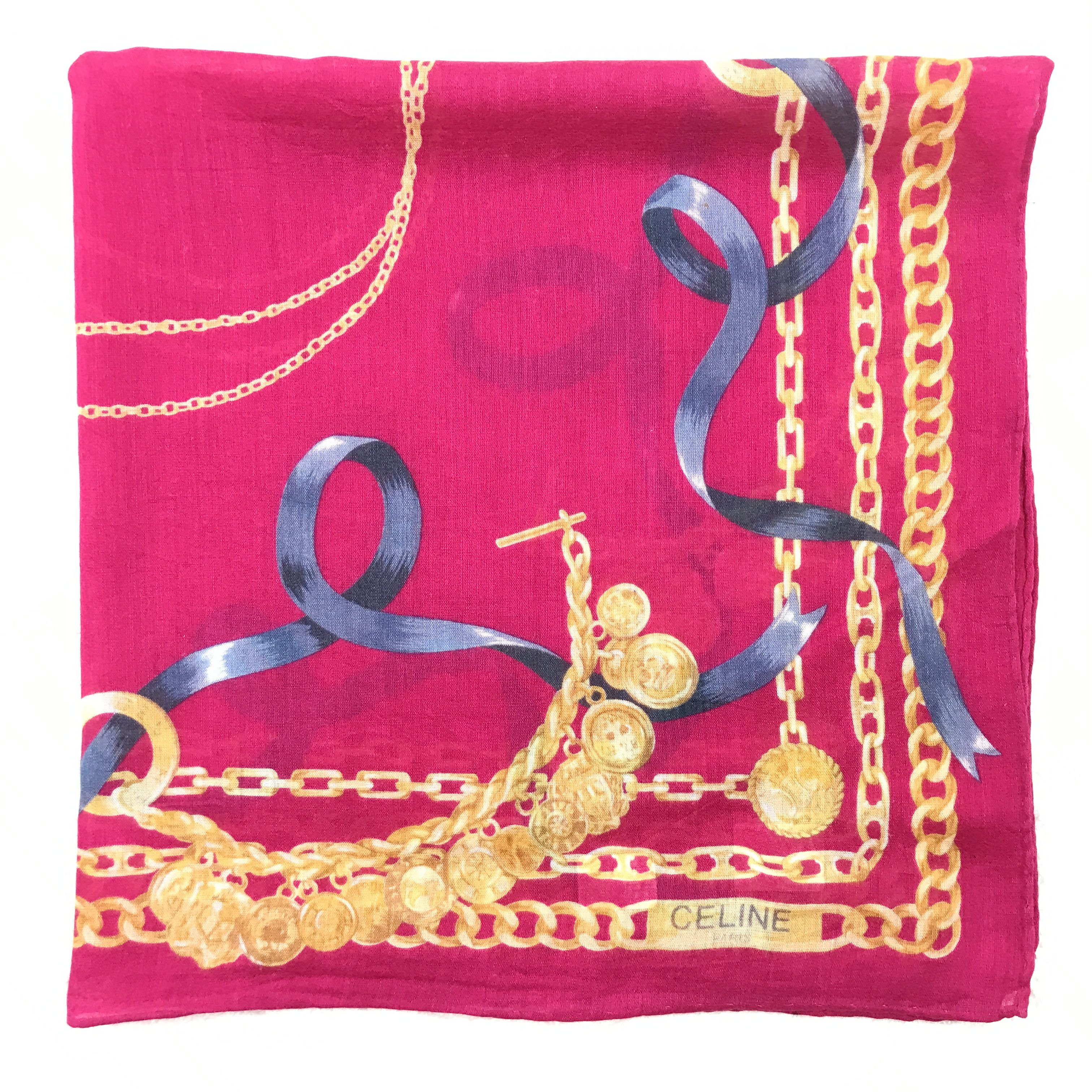 Celine × Vintage Vintage Celine Bandana Neckerchief Handkerchief Size ONE SIZE - 2 Thumbnail
